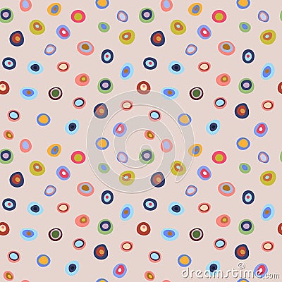 Abstract seamless stylish pattern with different circles Vector Illustration