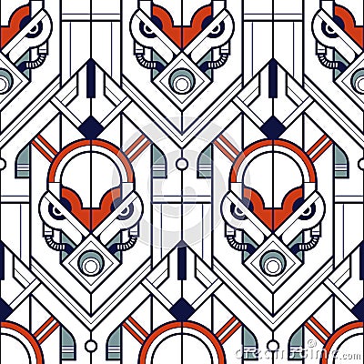 Abstract seamless vector gas mask pattern Vector Illustration