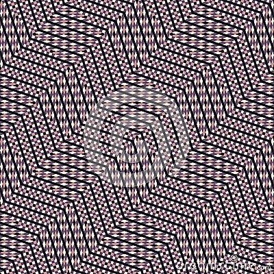 Abstract seamless vector pattern of intersecting diagonal ornaments Vector Illustration
