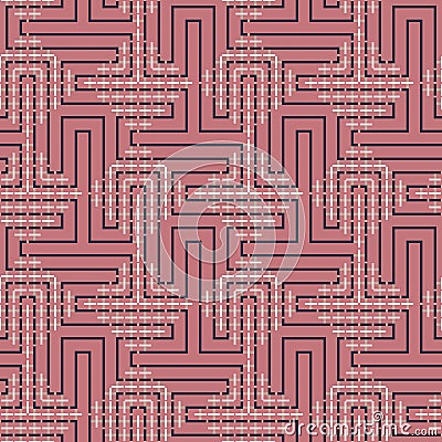 Abstract seamless vector pattern of intersecting square ornaments Vector Illustration