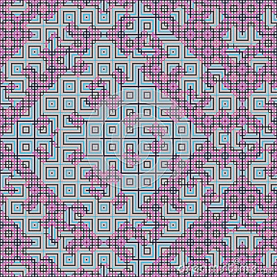 Abstract seamless vector pattern of intersecting square ornaments Vector Illustration
