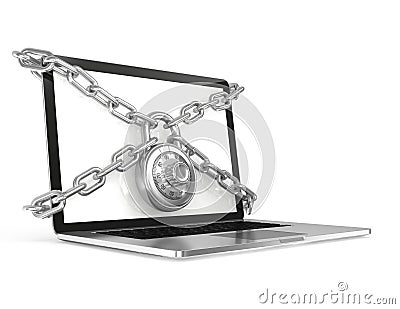 Abstract Secure laptop Stock Photo