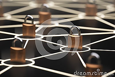 Abstract secure network concept Stock Photo