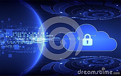 Abstract security cloud technology background. Vector Illustration