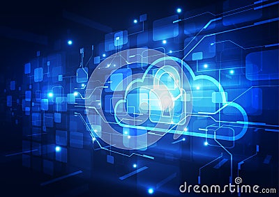 Abstract security cloud technology background. Illustration Vector Vector Illustration