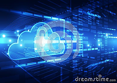 Abstract security cloud technology background. Illustration Vector Vector Illustration