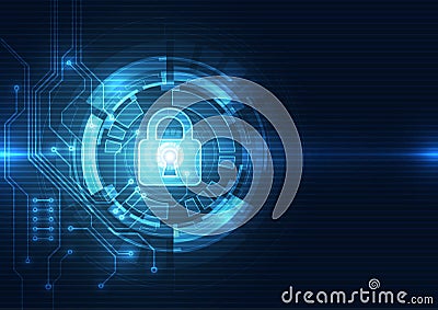 Abstract security digital technology background. Illustration Vector Vector Illustration