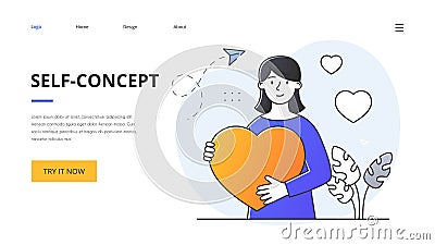 Abstract self-concept self-image concept Vector Illustration