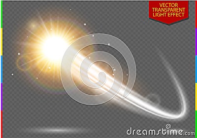 Abstract semitransparent vector magic glow star trail light effect with neon blur. Transparency in additional format only Vector Illustration