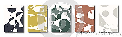 Abstract set of covers, backgrounds with dots, circles. Messy infinity dotted geometric posters. Vector Illustration