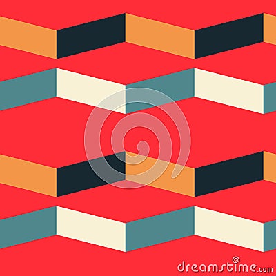 Abstract shade block horizontal seamless pattern Vector Illustration