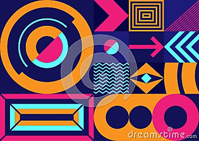 Abstract shape design background. Geometric block elements. Puzzle game Vector Illustration