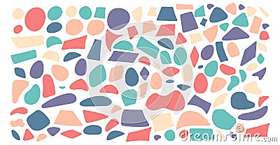 abstract shapes coming together Random shape doodle abstract background pattern Drop of liquid fluid Pebble stone silhouette Ink Vector Illustration