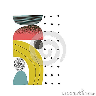 Abstract shapes, elements vector illustration. Cool colorful abstract art collage Vector Illustration