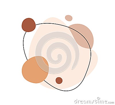 Abstract shapes frame. Minimalistic background design from flowing fluid circles, natural organic curved geometric Vector Illustration