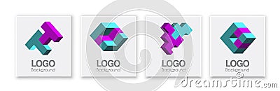 Abstract shapes logo set of business concept Vector Illustration