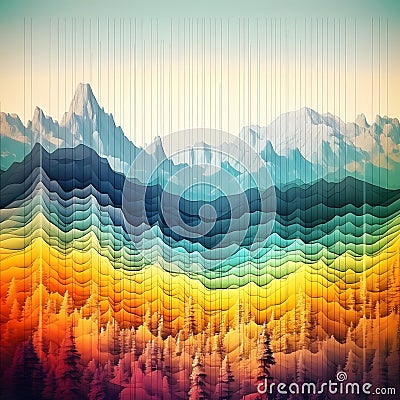 Abstract shapes and patterns to convey amplitude variations Stock Photo