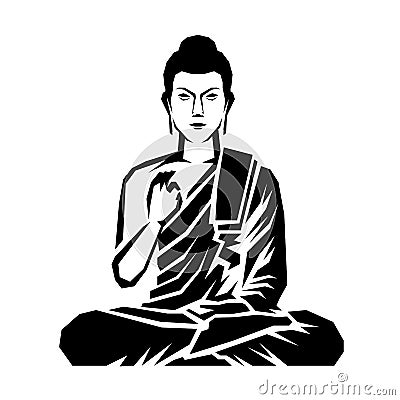 Abstract sharp edge buddha Meditation vector design Vector Illustration