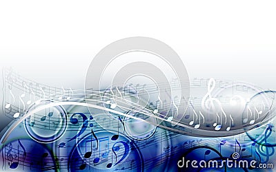 Abstract sheet music design background with musical notes Vector Illustration