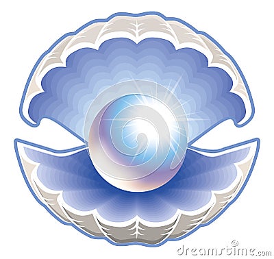 Shell with pearl illustration Vector Illustration