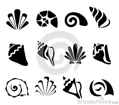 Abstract shell symbol set Vector Illustration