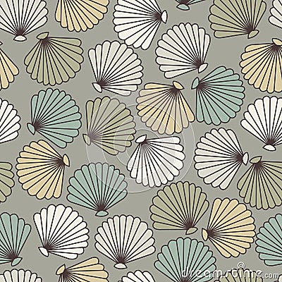 Abstract shells seamless pattern Stock Photo