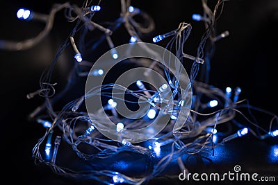 Abstract shining background. Blue garland Stock Photo