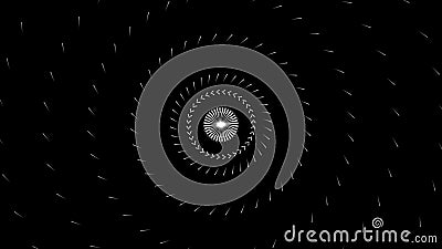 Abstract shining and flashing white star with radiating light and pulsating energy, seamless loop. Animation. Monochrome Stock Photo