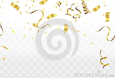 Abstract Shining Party Background with Gold randomly blowing co Vector Illustration