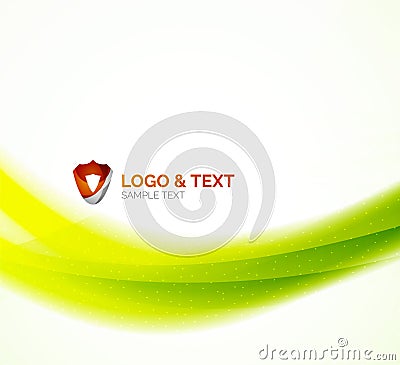 Abstract shiny blur wave, green eco background Vector Illustration