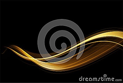 Abstract shiny color gold wave design element Vector Illustration