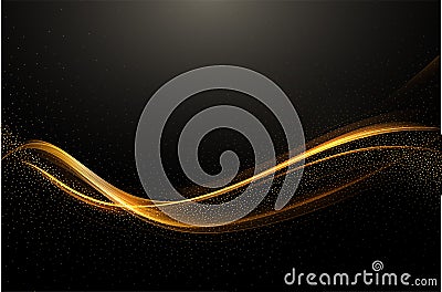 Abstract shiny color gold wave design element Stock Photo