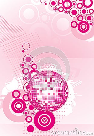 Abstract shiny disco ball background Vector Illustration