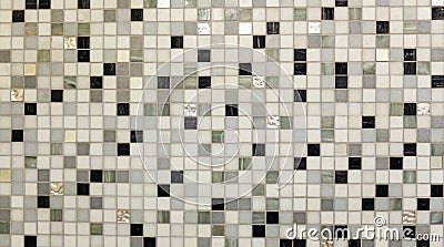 Abstract Shiny Flooring Tile Glass in Monotone Mix Black White Grey Mosaic Square Seamless Pattern Background Texture Stock Photo