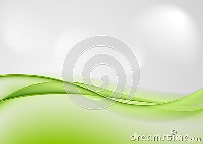 Abstract shiny green waves Vector Illustration