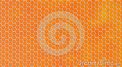 Abstract Shiny Honeycomb Texture in Orange Background Stock Photo