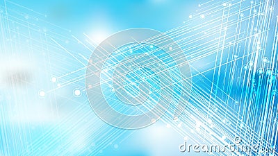 Abstract Shiny Light Blue Crossing Lines Background Illustration Stock Photo