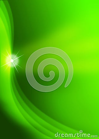 Shiny Sparkle and Curves in Blurred Green Background Stock Photo