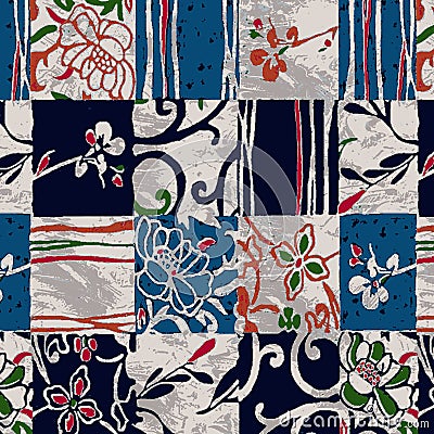 Abstract, shirting design, Ajrakh Pattern, Background digital printing textile pattern Stock Photo