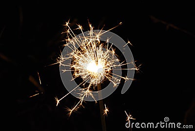Abstract shot of a burning firework fuse Stock Photo