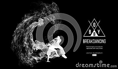 Silhouette of a breakdancer, man, breaker breaking Vector Illustration