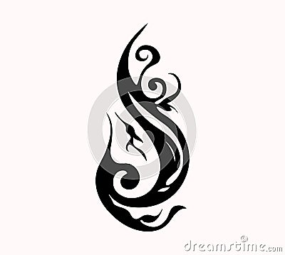 Abstract Silhouette Tattoo Pattern. Vector template Vector Illustration