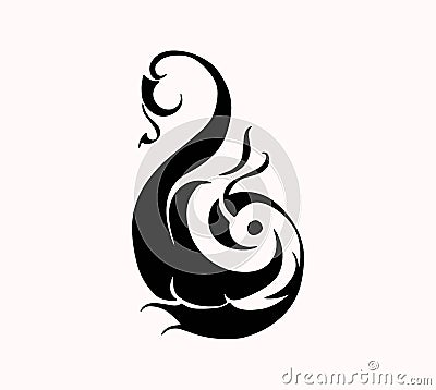 Abstract Silhouette Tattoo Pattern. Vector template Vector Illustration