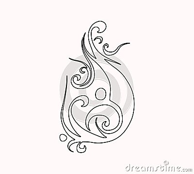 Abstract Silhouette Tattoo Pattern. Vector template Vector Illustration