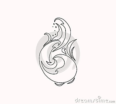 Abstract Silhouette Tattoo Pattern. Vector template Vector Illustration