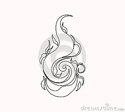 Abstract Silhouette Tattoo Pattern. Vector template Vector Illustration