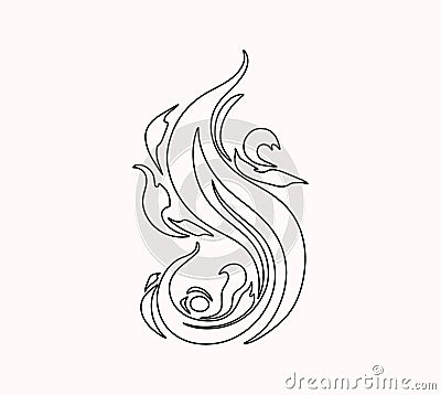 Abstract Silhouette Tattoo Pattern. Vector template Vector Illustration