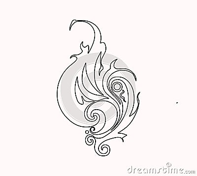 Abstract Silhouette Tattoo Pattern. Vector template Stock Photo