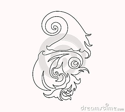 Abstract Silhouette Tattoo Pattern. Vector template Vector Illustration