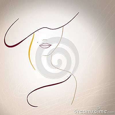 Abstract silhouette of a woman with a mole on the Vector Illustration